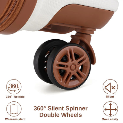 Kono 6-Piece Luggage Set, Lightweight ABS Hard Shell with TSA Lock, 20" 24" 28" Suitcases, Beauty Case, Duffel & Toiletry