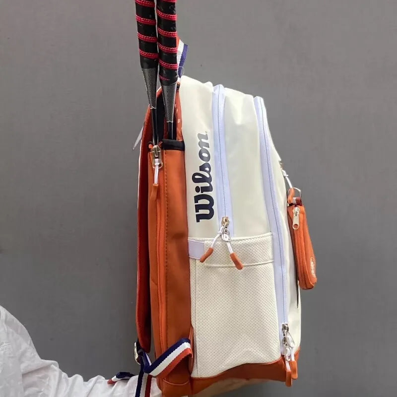 Wilson Roland Garros - Clay Tennis Bag, 2-racket Max Backpack with compartments, commemorative trip to the French Open