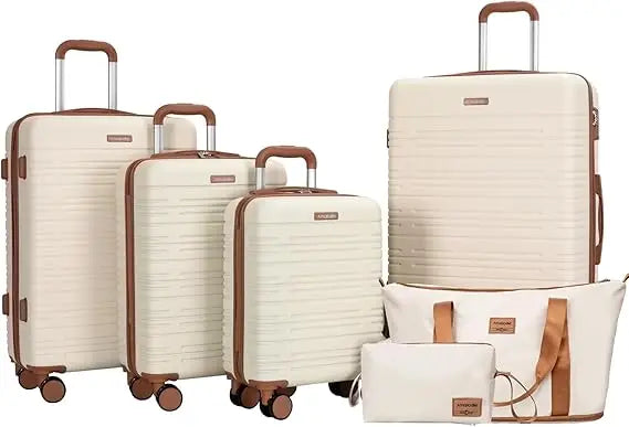 Luggage Sets 4 Piece,Suitcases with Double Spinner Wheels and TSA Lock,Hardcase 6 set Luggage with Travel Duffle Bag,Carry On Lu