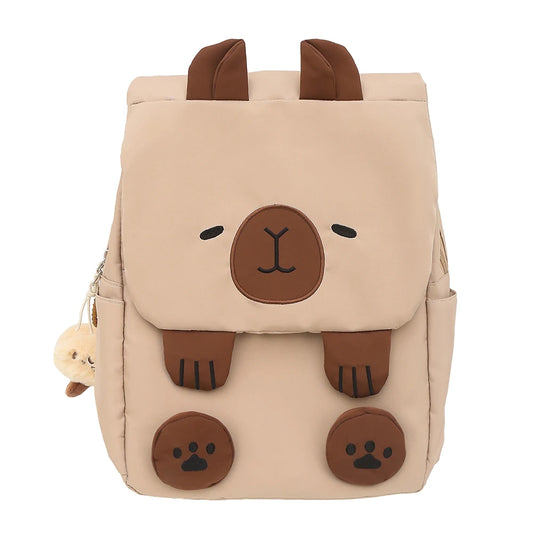 Women Kawaii Bookbag Adjustable Straps Capybara School Bag with Zipper Closure Travel Bag Gifts for Capybara Lovers