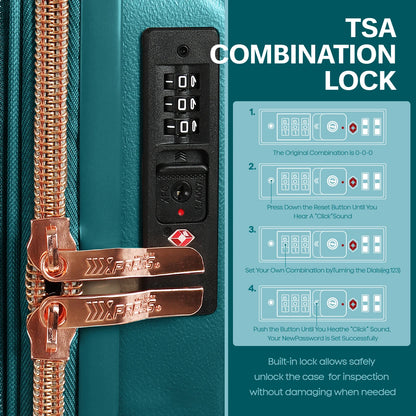 4 Pieces Luggage Sets 14in 20in 25in 29in PP Hard Shell Lightweight Expandable Suitcase Set with Spinner Wheels & TSA Lock