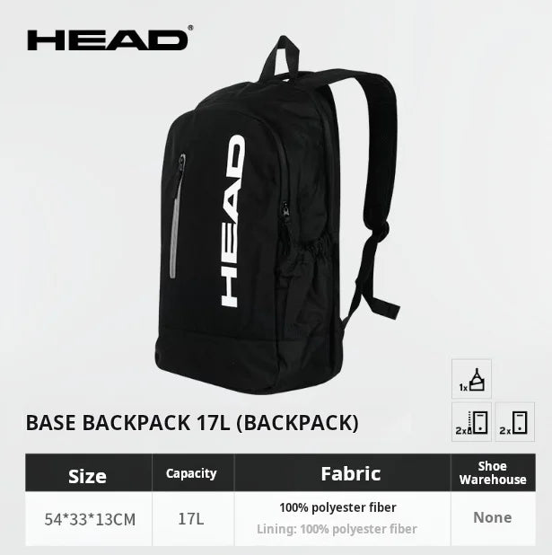 2025 New HEAD Tennis Bag Base 17L Backpack Unisex EXTREME L3 Series Sports Pack Teen