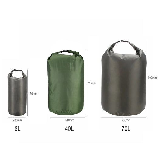 8/40/70L Waterproof Dry Bag Multifunction Water Resistance Backpack Portable Roll Top Sack for Camping Hiking Swimming