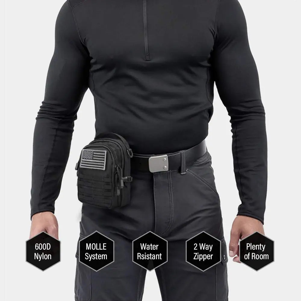 Tactical Molle Pouch Small, EDC Utility Tool Pouches  Compact Multi-Purpose Waist Bag, Mini Design of 3-Day Assault Backpack