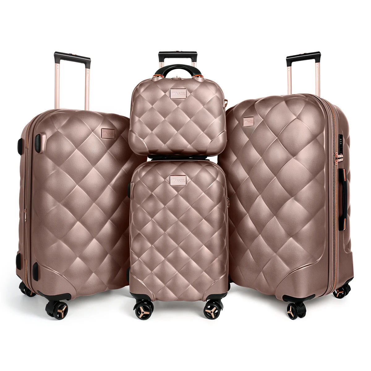 4 Pieces Luggage Sets 14in 20in 25in 29in PP Hard Shell Lightweight Expandable Suitcase Set with Spinner Wheels & TSA Lock