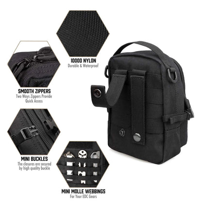 Tactical Molle Pouch Small, EDC Utility Tool Pouches  Compact Multi-Purpose Waist Bag, Mini Design of 3-Day Assault Backpack