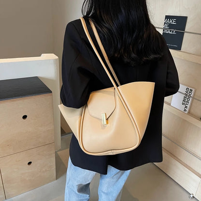 Women Fashion Shoulder Bag Large Capacity Simple Tote Handbag Adjustable Strap Work Handheld Bag Daily Bag for Female