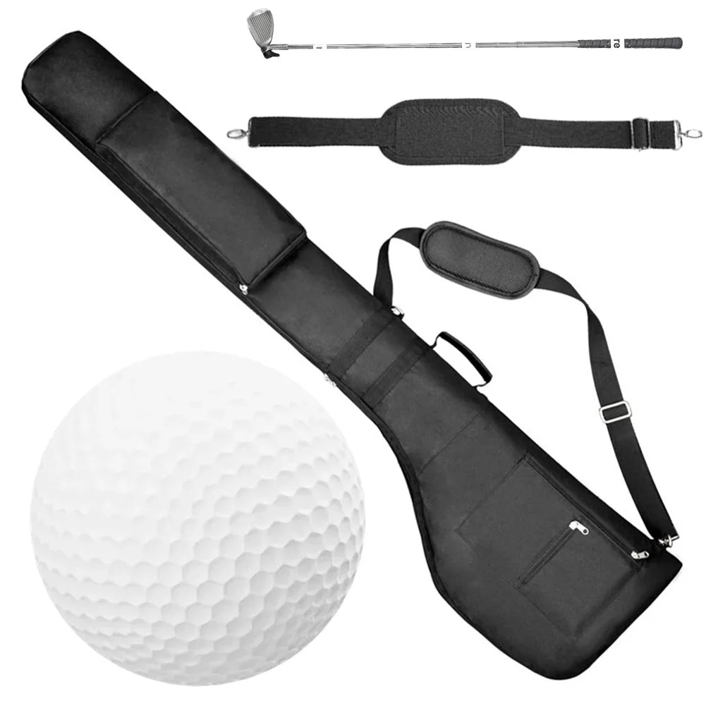 Golf Sunday Bag Foldable Mini Golf Bag Waterproof Golf Club Travel Bag Golf Travel Case for 8-10 Golf Clubs
