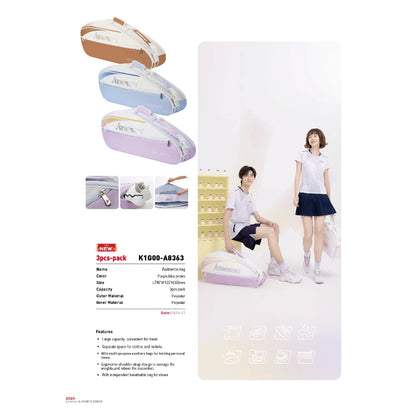 Kawasaki Portable Badminton Racket Bag K1G00-B8363 (Suitable For 6 Rackets) Convenient Carry Sport Gym Bag