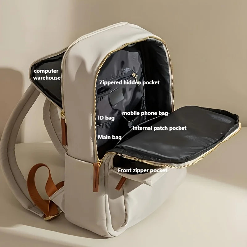 Womens Laptop Backpack, Large Capacity Multi-compartment, for Work, School, Travel, Fits 14-inch Laptop, Stylish Korean Style