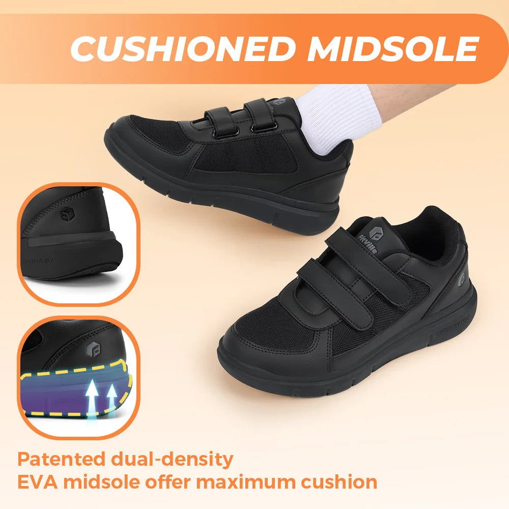 Extra Wide 4E Men'S Diabetic Shoes Senior Causal Shoe Relieve Neuropathy Suitable For Swollen Foot Pain With Arch Support