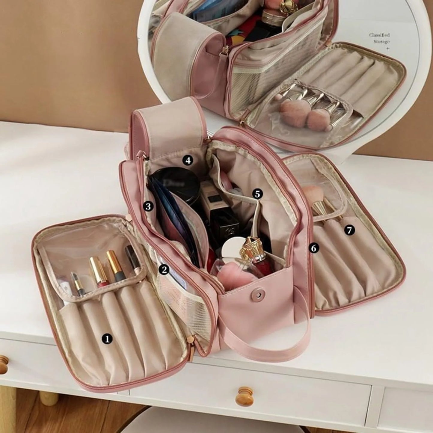 Travel Makeup Bag Big Toiletry Bag Waterproof with Large Capacity Organizer Cosmetic Bag for Women Girls