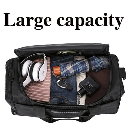 Large black sport gym tote new duffle bag travel work gear bag