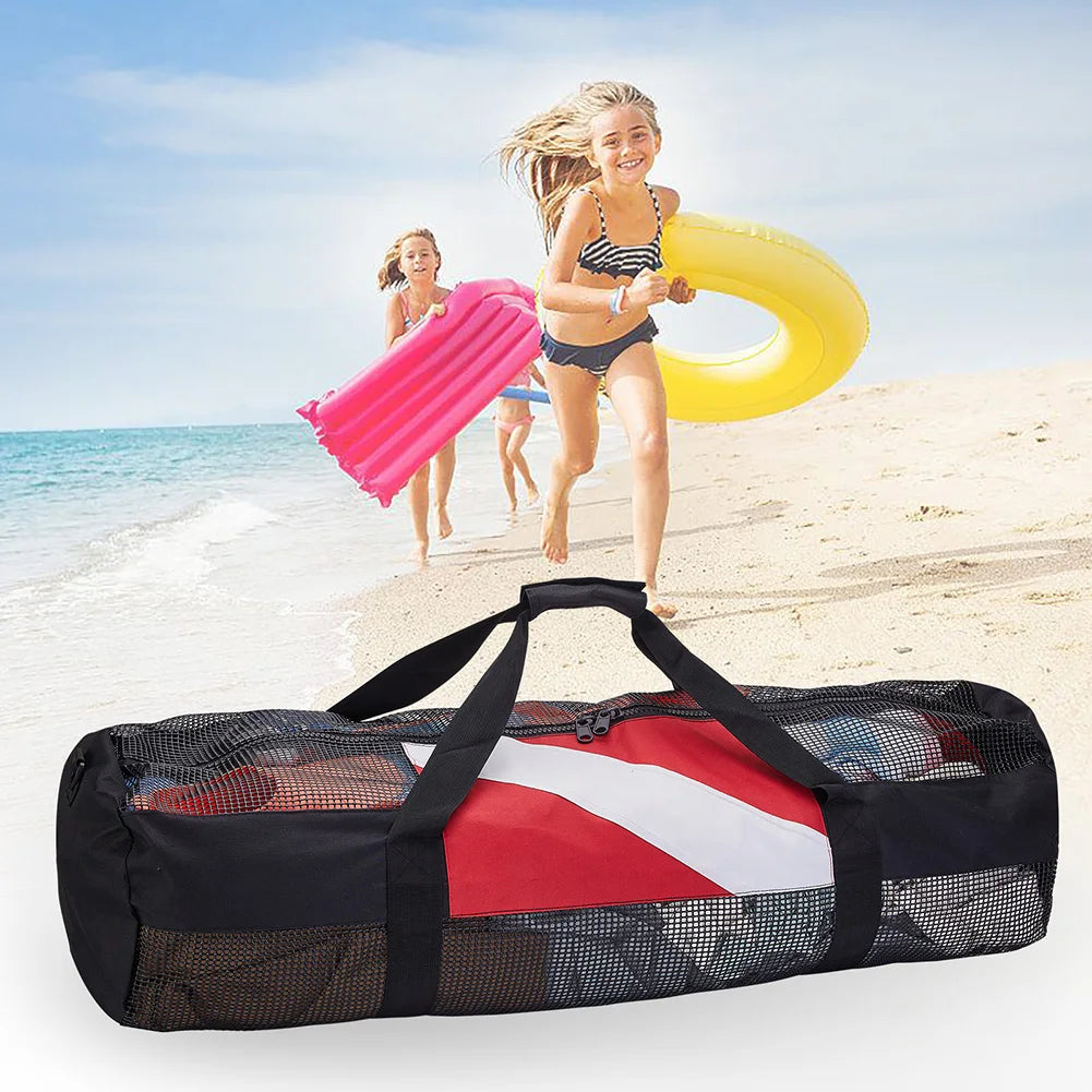 Extra Large Swimming Beach Storage Bag Portable Scuba Diving Mesh Tote with Adjustable Shoulder Strap for Travel Gym Workout