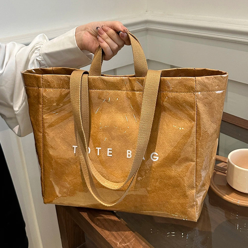 Tote Bag for Women Men Adjustable Strap Shoulder Bag with Inner Pocket Handbag Solid Satchel Bag for Work School Office