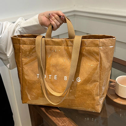 Tote Bag for Women Men Adjustable Strap Shoulder Bag with Inner Pocket Handbag Solid Satchel Bag for Work School Office