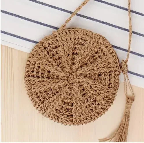 Summer Straw Bags For Women Handmade Tassel Beach Bags 2024 Raffia Rattan Woven Handbags Vacation Shoulder Crossbody Bags Clutch