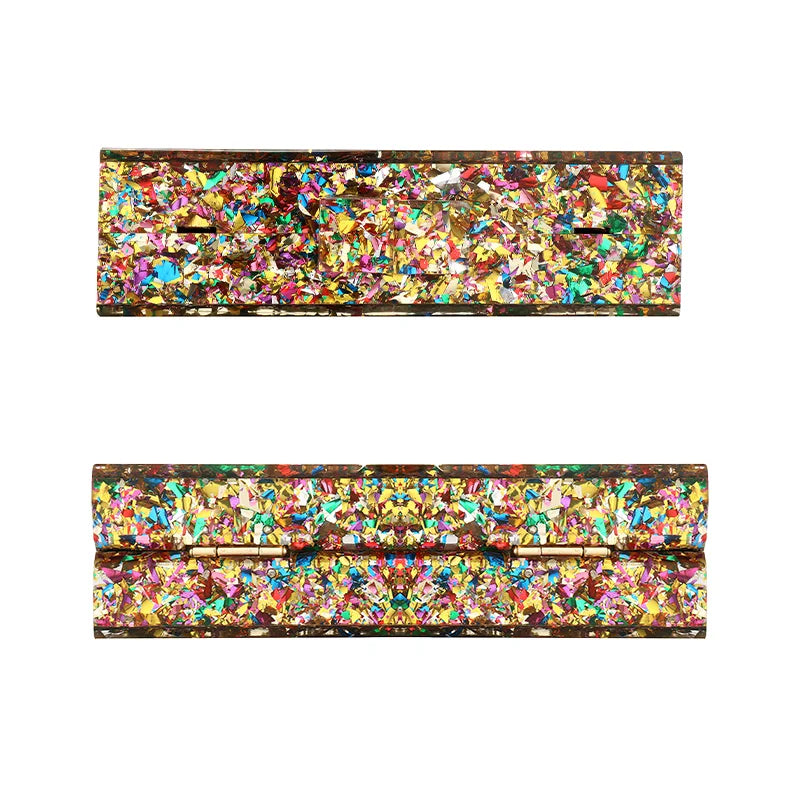 Acrylic Purses Handbags for Women Trend Designer Multicolor Perspex Geometric Patterns Box Clutch Banquet Evening Crossbody Bags