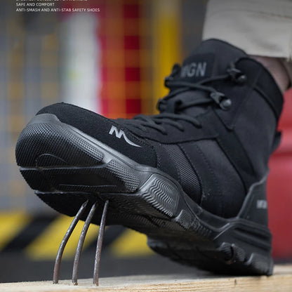 Mens Safety Shoes Steel Toe Metatarsal Protection Anti-Puncture Indestructible Shoes Trail Running Shoes Outdoor Protective Boot