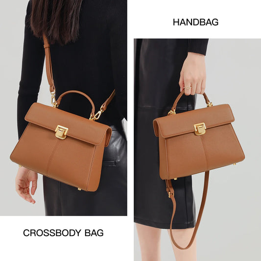 ITAMOOD Handbag for Women Large Capacity Cowhide Tote Crossbody Adjustable Shoulder Strap Bag Satchel Purse Fashion Versatile
