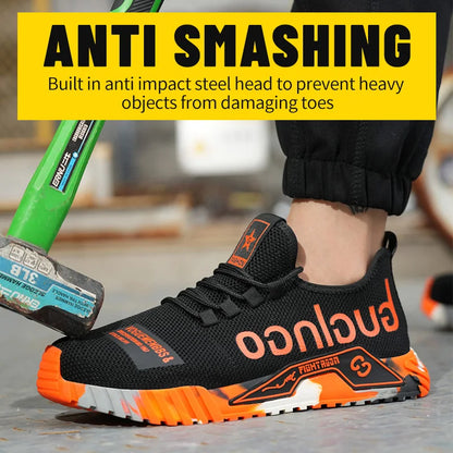 Soft-soled comfortable anti-smash and anti-puncture safety shoes