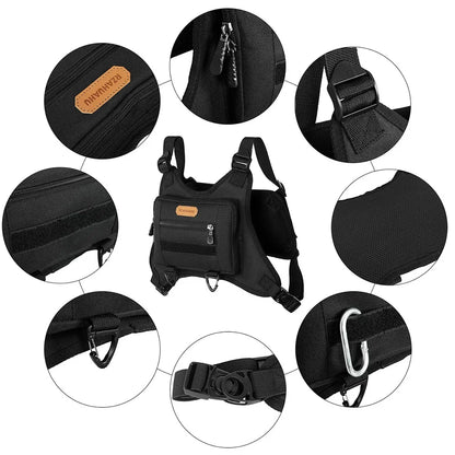 Sports Chest Bag Running Vest Bag Multi-Pockets Fashion Sport Backpack Adjustable Strap Travel Vest Backpack for Running Travel