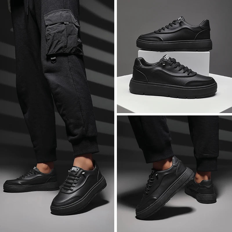 Men's Luxury Vulcanized Sneakers, Fashion Outdoor Sport Shoes w/Breathable Design for Gym/Casual Wear & Street Style