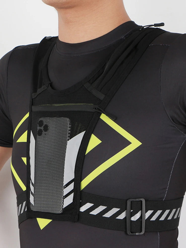 Reflective Hydration Backpack Mesh Breathable Sports Water Bag Lightweight Elastic Women Men Large Capacity for Jogging Fitness