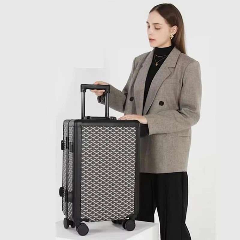 Formsia 20"24" Inch Women Spinner Retro Aluminum frame Trolley Bag Travel Suitcase Set Hand Luggage On Wheel