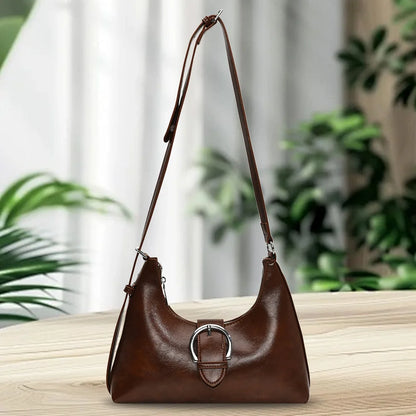 Shoulder Bag for Women with Inner Pocket Underarm Bag PU Leather Buckle Hobo Bag with Zipper Handbag for Work Travel