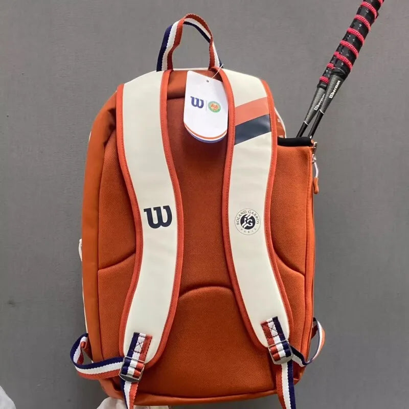 Wilson Roland Garros - Clay Tennis Bag, 2-racket Max Backpack with compartments, commemorative trip to the French Open