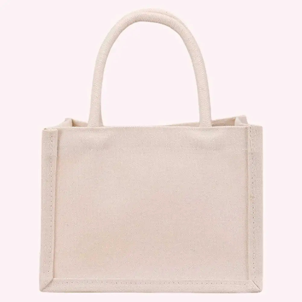 DIY Canvas Tote Bag Ladies Handbags Large Capacity Tote Shopper Bag with Sturdy Handle Grocery Bag for Wedding Birthday Gift