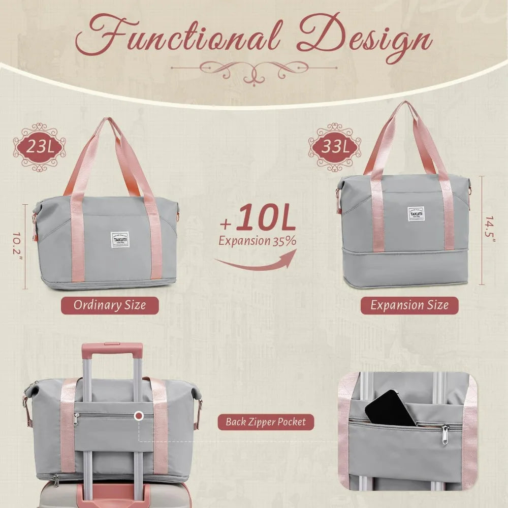 TAKUMI Luggage Sets 5 Piece Lightweight Carry On luggage with Duffel Bag ABS+PC Hardshell Suitcases with YKK zippers Double Spin