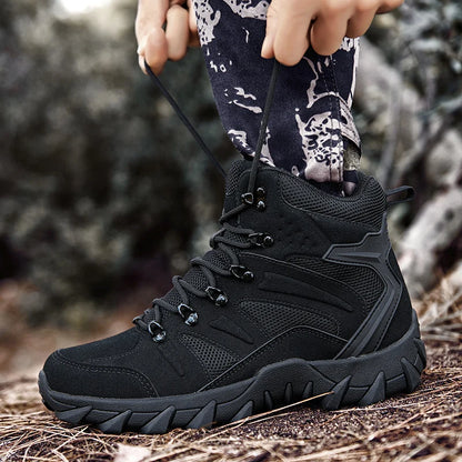 Men's casual tactical boots lightweight side zipper motorcycle boots outdoor fashion boots