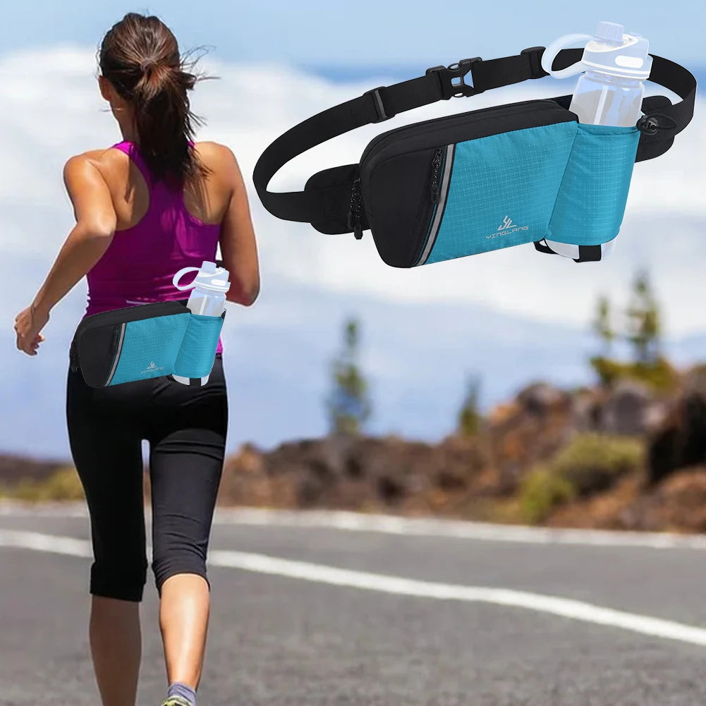 Water Bottle Holder Running Waist Bag Adjustable Hydration Hip Packs Hiking Belt Bum Bags for Running Walking Traveling