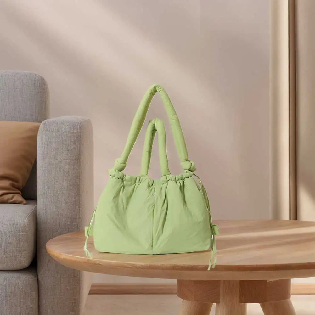 Crossbody Bag for Women Adjustable Strap Hobo Bag Nylon Solid Backpack Large Capacity Puffy Purse for Shopping Travel