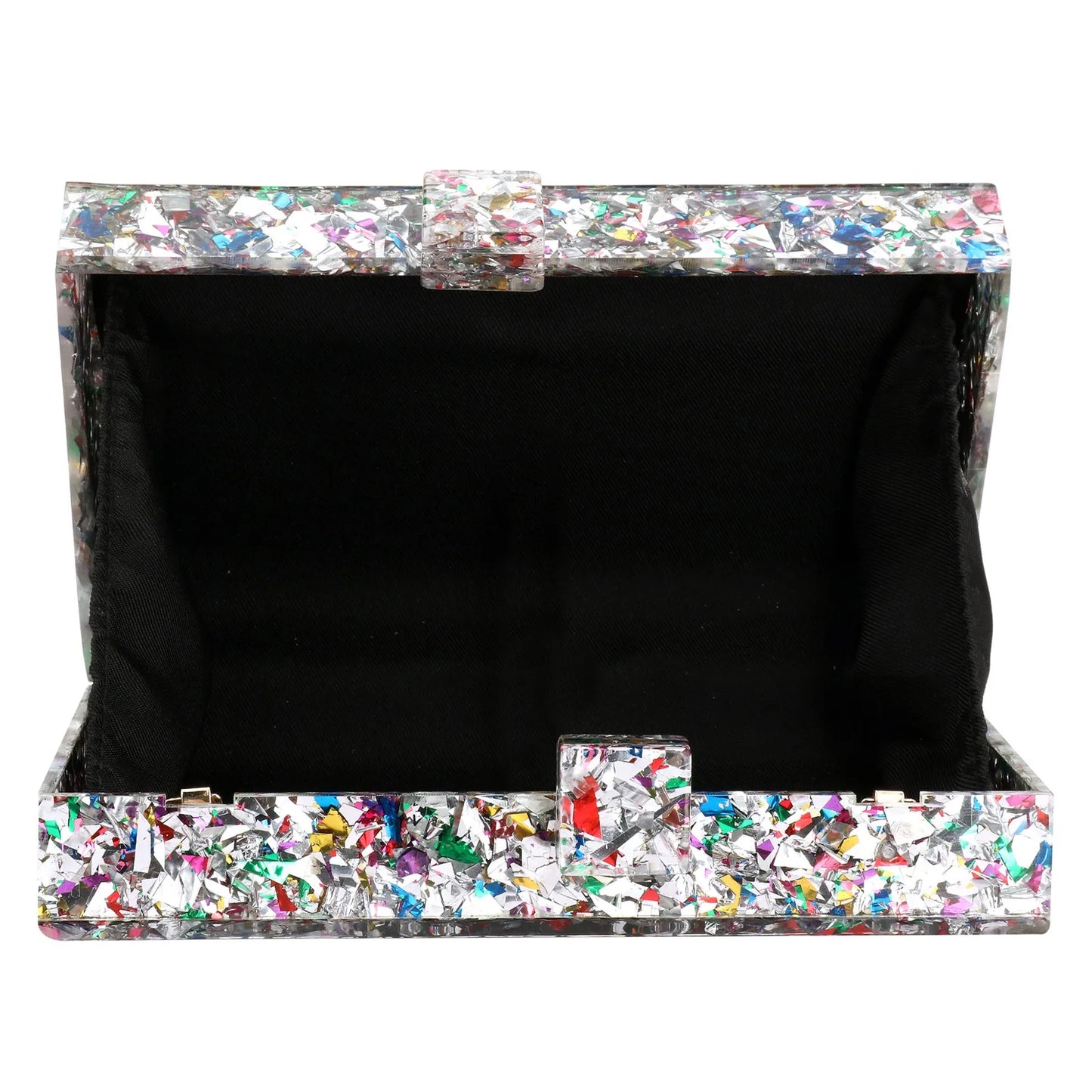 Acrylic Purses Handbags for Women Trend Designer Multicolor Perspex Geometric Patterns Box Clutch Banquet Evening Crossbody Bags