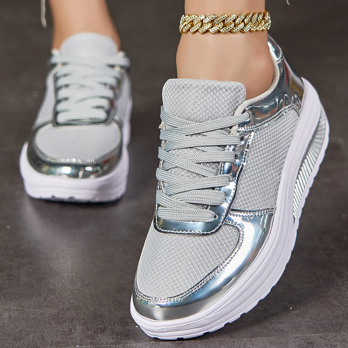 Sneakers For Women Fashion Glitter Girls Women's Casual Shoes Party Unisex Tennis Shoes For Women, Lightweight Walking Shoes For