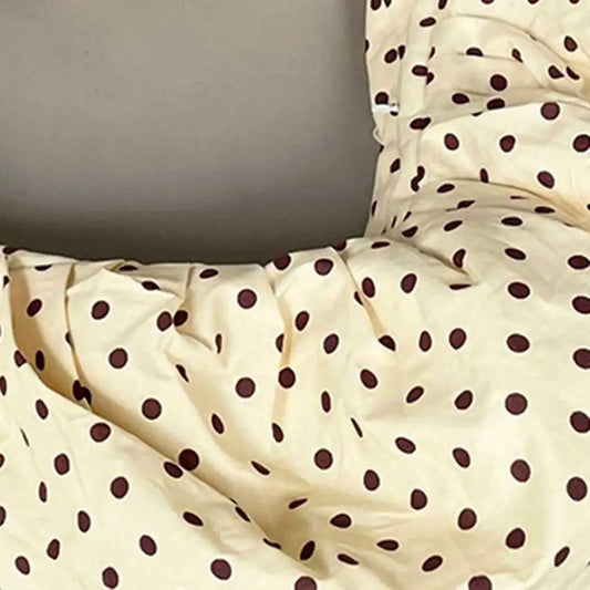 Women Fashion Shoulder Bag Large Capacity Polka Dot Retro Crossbody Bag All Matched Pleated Dumpling Bag for Outdoor Travel