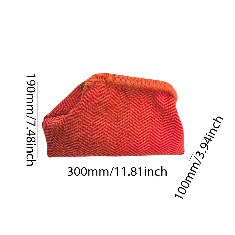 Ladies Crochet Clutch Purses Contrast Color Beach Bags Summer Woven Bags Women's Knitted Dumpling Bag Female Chic Colorblock Bag