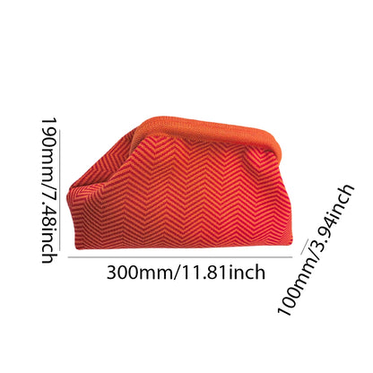 Ladies Crochet Clutch Purses Contrast Color Beach Bags Summer Woven Bags Women's Knitted Dumpling Bag Female Chic Colorblock Bag