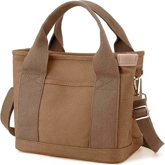 Small Tote Bag with Zipper, 2024 Canvas Multi-Pocket Crossbody Bag Shoulder Bag Satchel Hobo Bag Messenger Bag