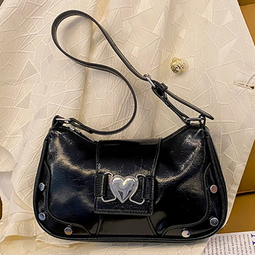 PU Leather Stylish Satchel Bags Waterproof Women Stylish Armpit Bag Large Capacity Y2K Adjustable Strap Travel Bags