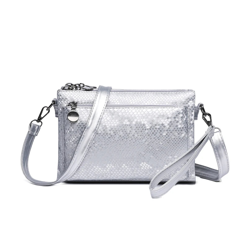 Sequins Three-layer Bag Women Soft Leather Shoulder Crossbody Messenger Bags Clutch Sac Luxury handbags women Bgas Designer