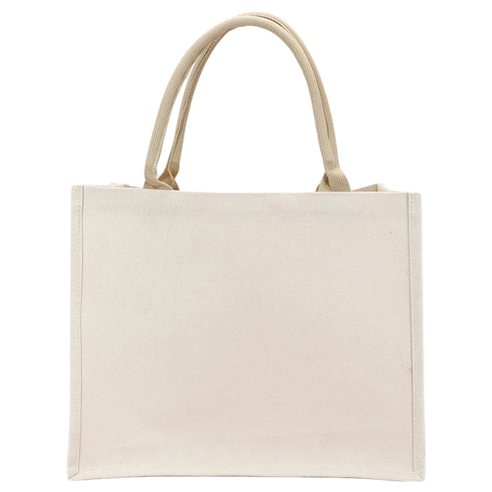 DIY Canvas Tote Bag Ladies Handbags Large Capacity Tote Shopper Bag with Sturdy Handle Grocery Bag for Wedding Birthday Gift
