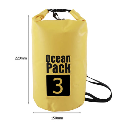 15-2L Swimming Waterproof Dry Bag Outdoor Floating Trekking Beach Backpack PVC Thickened Double-Layer Fabric IPX6 Waterproof Bag