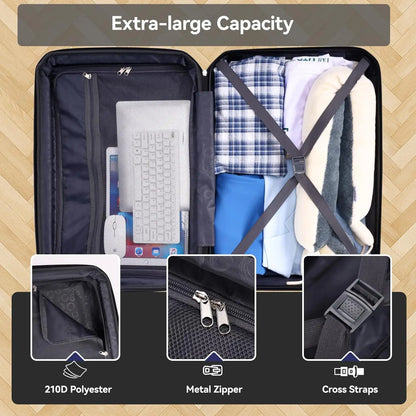 Hoteel Luggage Sets 3 Piece, ABS+PC Hard Shell Suitcases with Wheels, TSA Aproved Lock and Carry on Bags, Travel Suit Case Set