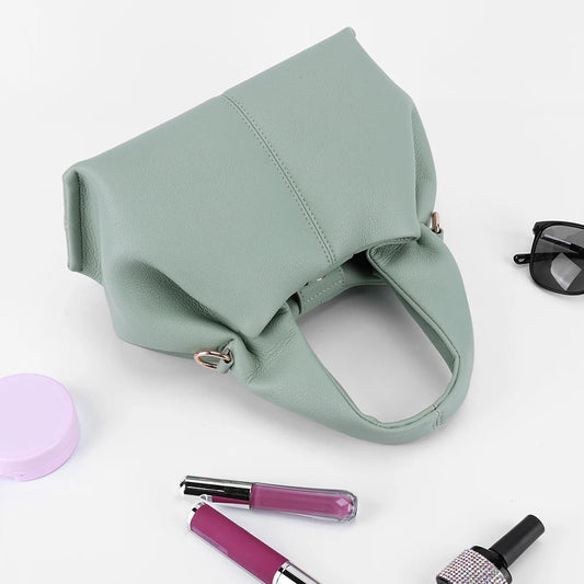 Soft Cloud Bag Solid Color Dumpling Clutch Purse with Removable Strap Retro Crossbody Bag PU Leather Top Handle Bag for Women