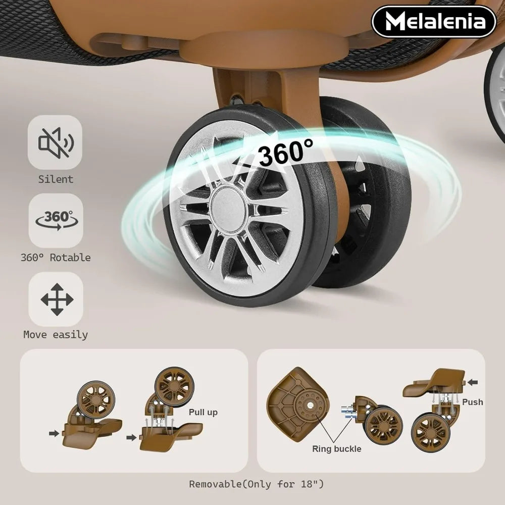 Melalenia Luggage Sets 7 Piece Suitcase Set, Hard Shell Carry on Luggage Travel Suitcases with Spinner Wheels and TSA Lock, Ligh