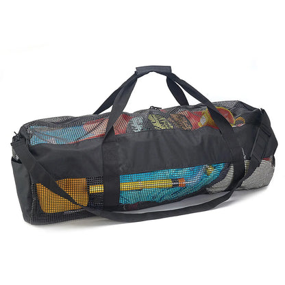 Portable Beach Storage Bag with Adjustable Strap Multifunctional Mesh Duffel Bag Large Capacity for Surfing Swiming Scuba Diving